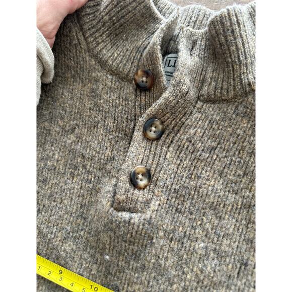L.L. Bean Lambswool Pullover Sweater Mens Tagged Large Fits Like Medium Brown - Picture 6 of 13